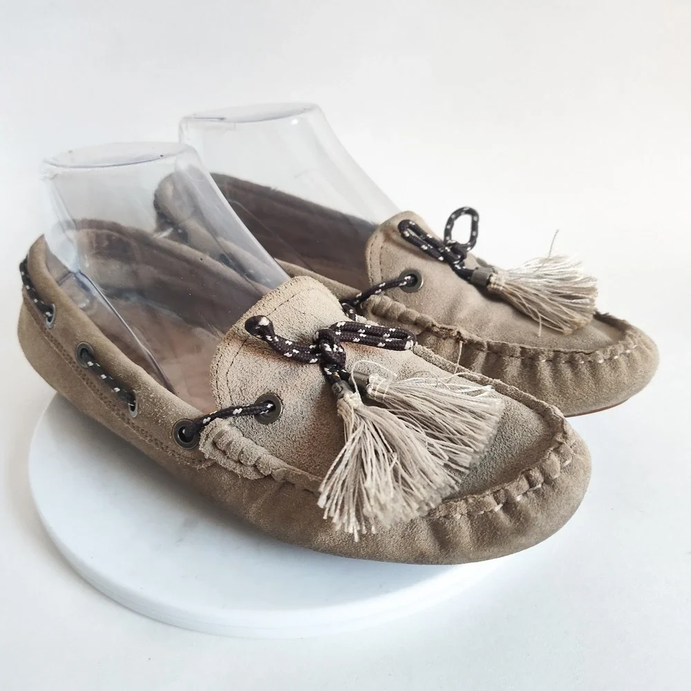 Sam Edelman Loafers Flats 7.5 Fantine Slip On Suede Moc Toe Minimalist Preppy